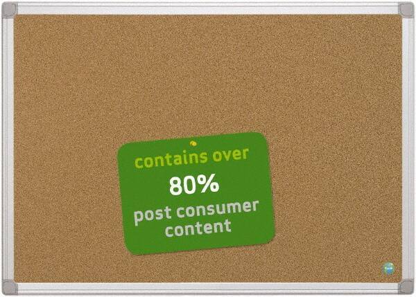 MasterVision - 36" Wide x 24" High Open Cork Bulletin Board - Natural (Color) - USA Tool & Supply