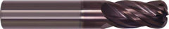 Millstar - 12mm, 4 Flute, Single End, Solid Carbide, 1.7mm Corner Radius End Mill - 76mm OAL, Right Hand Flute, 29mm LOC, Right Hand Cut - USA Tool & Supply