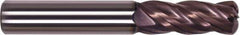 Millstar - 8mm, 4 Flute, Single End, Solid Carbide, 1.1mm Corner Radius End Mill - 63mm OAL, Right Hand Flute, 20mm LOC, Right Hand Cut - USA Tool & Supply
