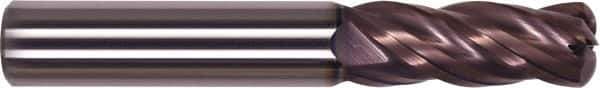Millstar - 3/8", 4 Flute, Single End, Solid Carbide, 0.051" Corner Radius End Mill - 2-1/2" OAL, Right Hand Flute, 1" LOC, Right Hand Cut - USA Tool & Supply