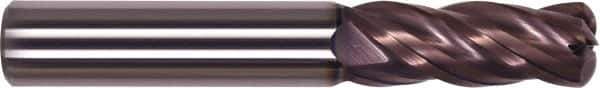Millstar - 1/4", 4 Flute, Single End, Solid Carbide, 0.032" Corner Radius End Mill - 2-1/2" OAL, Right Hand Flute, 3/4" LOC, Right Hand Cut - USA Tool & Supply
