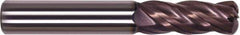 Millstar - 1/4", 4 Flute, Single End, Solid Carbide, 0.032" Corner Radius End Mill - 2-1/2" OAL, Right Hand Flute, 3/4" LOC, Right Hand Cut - USA Tool & Supply