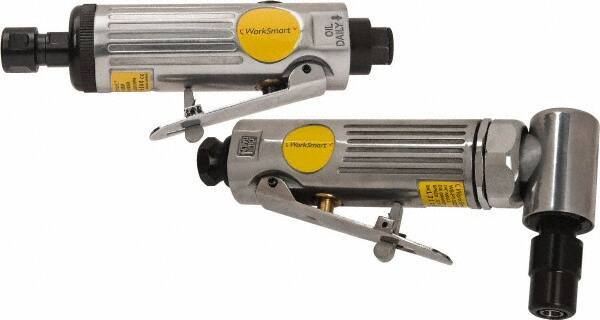 Value Collection - 1/4" Collet, Straight Handle, Air Straight Die Grinder - 22,000 RPM, Rear Exhaust, 4 CFM, 0.45 hp, 90 psi, 1/4 NPT Inlet - USA Tool & Supply