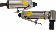 Value Collection - 1/4" Collet, Straight Handle, Air Straight Die Grinder - 22,000 RPM, Rear Exhaust, 4 CFM, 0.45 hp, 90 psi, 1/4 NPT Inlet - USA Tool & Supply