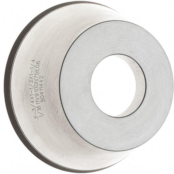 Tru-Maxx - 95mm Diam, 1-1/4" Hole Size, 1" Overall Thickness, 100 Grit, Type 11V9, Tool & Cutter Grinding Wheel - Fine Grade, CBN - USA Tool & Supply