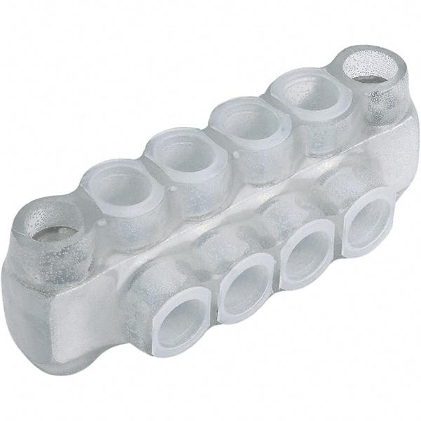 Panduit - 3 Port, 2/0 to 14, 10 to 14 AWG Compatible, Tap Connector - 2.19" OAL x 1.56" OAW x 1.36" OAH, Clear - USA Tool & Supply