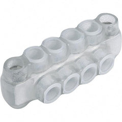 Panduit - 4 Port, 2/0 to 14 AWG Compatible, Tap Connector - 2.86" OAL x 1.31" OAW x 1.36" OAH, Clear - USA Tool & Supply