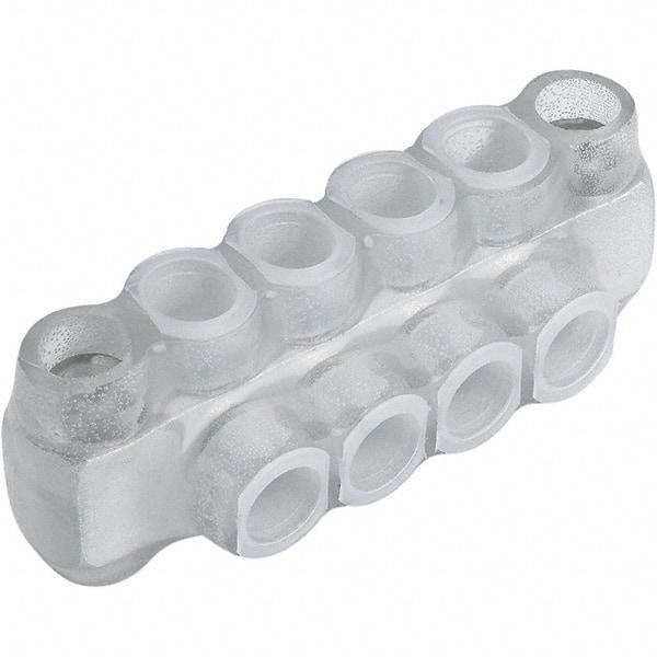 Panduit - 4 Port, 6 AWG Compatible, Tap Connector - 3.91" OAL x 2.63" OAW x 1.36" OAH, Clear - USA Tool & Supply
