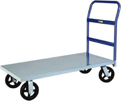 Little Giant - 2,000 Lb Capacity Steel Platform Truck - Steel Deck, 24" OAW, 36" Platform Length x 9" Platform Height, Mold On Rubber Casters - USA Tool & Supply