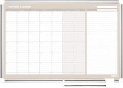 MasterVision - 36" High x 48" Wide Painted Metal Magnetic Dry Erase Calendar - Steel, 50.2" Deep, Includes Mounting Kit - USA Tool & Supply