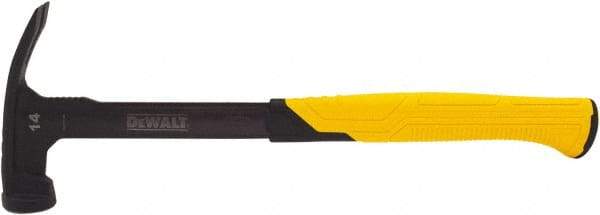 DeWALT - 14 oz Head, Straight Framing Hammer - 12" OAL, Steel Head, 2" Face Diam, Smooth Face, Steel Handle with Grip - USA Tool & Supply