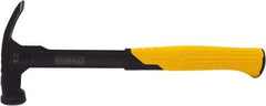 DeWALT - 12 oz Head, Straight Nail Hammer - 12" OAL, Steel Head, 2" Face Diam, Smooth Face, Steel Handle with Grip - USA Tool & Supply