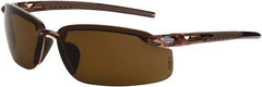 CrossFire - Polarized Brown Lenses, Framed Polarized Glasses - Scratch Resistant, Brown Frame, Size Universal, Wrap Around - USA Tool & Supply