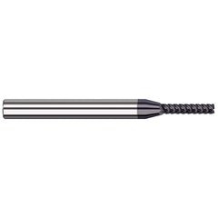 Corner Radius End Mill: 1/8″ Dia, 5/8″ LOC, 0.01″ Radius, 7 Flutes, Solid Carbide 2-1/2″ OAL, 1″ Shank Dia, Helix, AlTiN Nano Coated, Corner Radius End