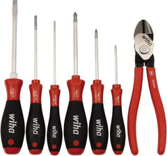 Wiha - 7 Piece Cutting Plier Set - Comes in Clamshell - USA Tool & Supply