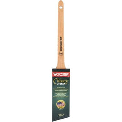 Wooster Brush - 1-1/2" Angled Synthetic Angular Brush - 2-3/16" Bristle Length, 7-1/8" Maple Handle - USA Tool & Supply