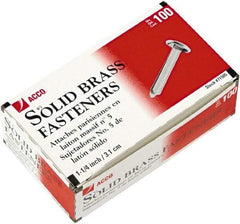 ACCO - 100 Piece Paper File Fasteners - 1-1/4" Long - USA Tool & Supply