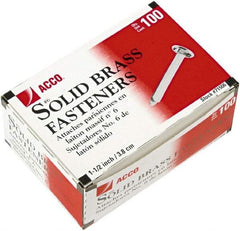 ACCO - 100 Piece Paper File Fasteners - 1-1/2" Long - USA Tool & Supply