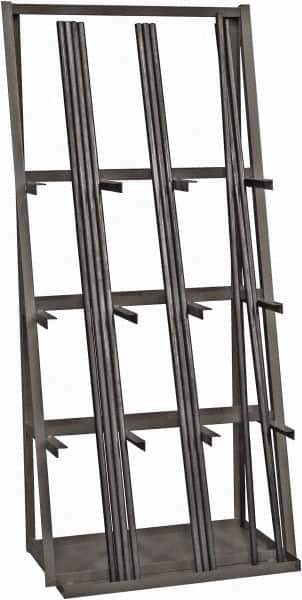 Durham - 3 Bay, 3,000 Lb Capacity, Gray Vertical Bar Storage Rack - 36" Wide x 84" High x 24" Deep - USA Tool & Supply