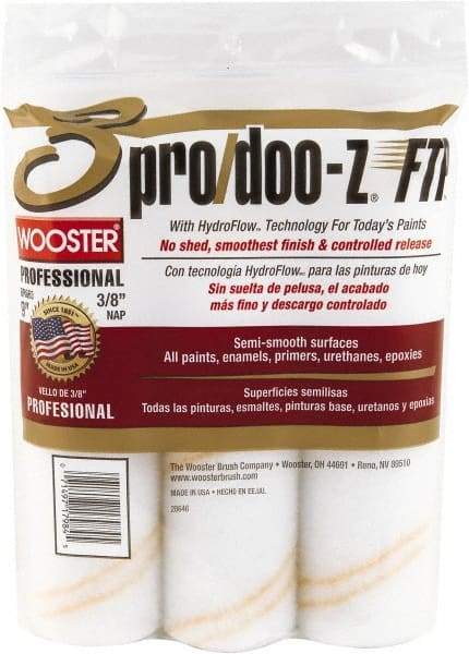 Wooster Brush - 3/8" Nap, 9" Wide Paint Roller - Medium Texture, Woven - USA Tool & Supply