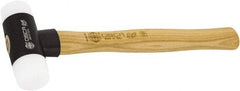 Osca - 13 oz Head 2" Face Diam Aluminum Soft Face Dead Blow Hammer with Tips - 12-39/64" OAL, Hickory Handle - USA Tool & Supply