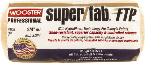 Wooster Brush - 1/2" Nap, 7" Wide Paint Roller - Semi-Rough to Rough Texture, Knitted - USA Tool & Supply