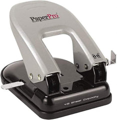 PaperPro - Paper Punches Type: 40 Sheet Manual Two Hole Punch Color: Black/Silver - USA Tool & Supply