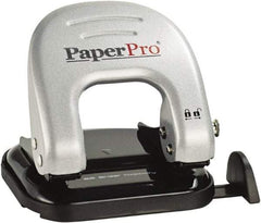 PaperPro - Paper Punches Type: 20 Sheet Manual Two Hole Punch Color: Black/Silver - USA Tool & Supply