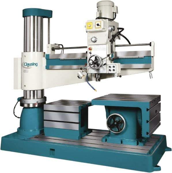 Clausing - 63" Swing, Geared Head Radial Arm Drill Press - 12 Speed, 5 hp, Three Phase - USA Tool & Supply