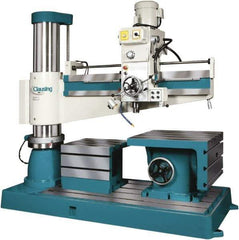 Clausing - 49.21" Swing, Geared Head Radial Arm Drill Press - 12 Speed, 5 hp, Three Phase - USA Tool & Supply