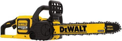 DeWALT - 60 Volt, 15 m/sec, Battery Powered Chainsaw - 16" Guide Bar Length, 7,500 RPM, 3/8" Chain Pitch, 0.043 Chain Gauge - USA Tool & Supply