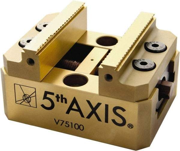 5th Axis - 3" Jaw Width, 56mm High x 4" Long x 3" Wide Vise - For Use with 5 Axis Workholding Systems - USA Tool & Supply