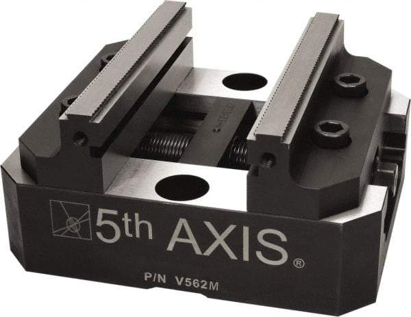 5th Axis - 125mm Jaw Width, 74mm High x 150mm Long x 125mm Wide Vise - For Use with 5 Axis Workholding Systems - USA Tool & Supply