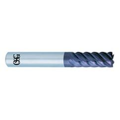 3/8'' Dia. - 3'' OAL - - WXS Coated CBD - 45° Helix HP End Mill - 6 FL - USA Tool & Supply