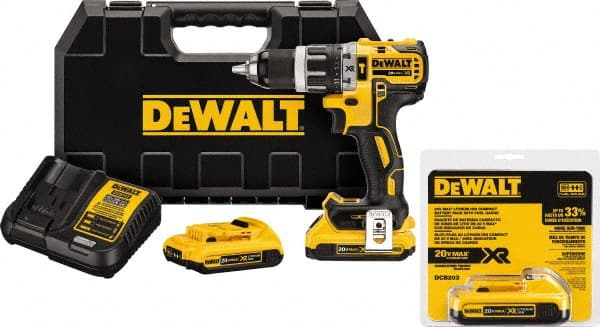 DeWALT - 20V 1/2" Chuck Cordless Hammer Drill - USA Tool & Supply