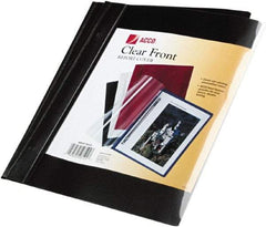 ACCO - 11" Long x 8" Wide Report Cover with Tang/Prong Binding - Black - USA Tool & Supply