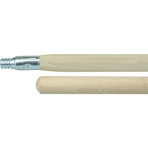 60″ Hardwood Handle, Threaded Metal Tip, 1-1/8″ Diameter - USA Tool & Supply