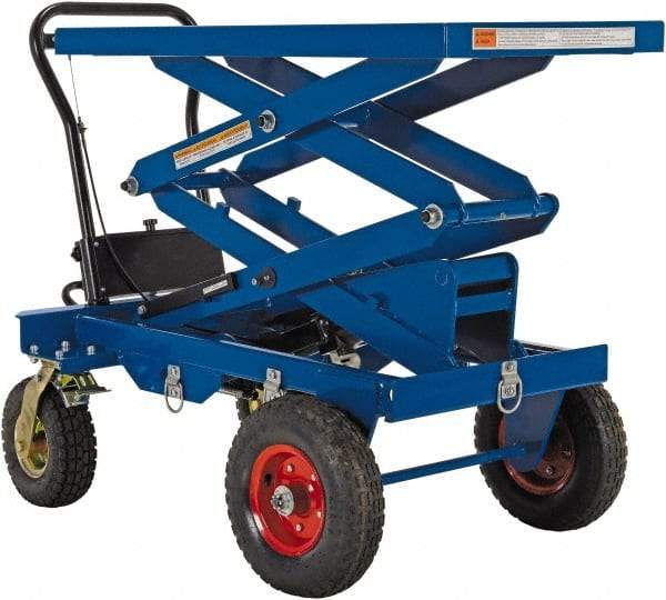 Vestil - 600 Lb Capacity Manual Scissor Elevating Cart - 20-1/2" Platform Length x 40" Platform Width - USA Tool & Supply