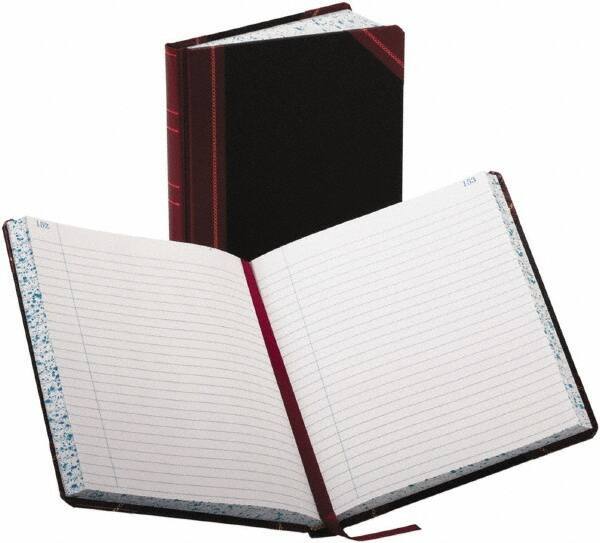 Boorum & Pease - 300 Sheet, 7-5/8 x 9-5/8", Record/Account Book - Black & Red - USA Tool & Supply