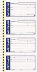 Adams Business Forms - 200 Sheet, 11 x 5-1/4", Call Book - Blue & White - USA Tool & Supply