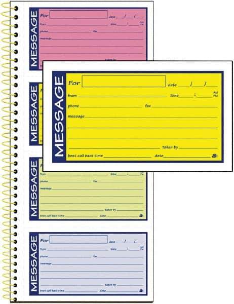 AT-A-GLANCE - 200 Sheet, 5-1/4 x 11", Call Book - Lime - USA Tool & Supply