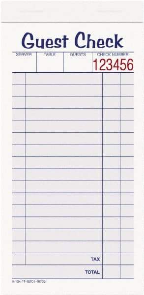 Adams Business Forms - 50 Sheet, 6-7/8 x 3-3/8", Guest Book - White & Canary - USA Tool & Supply