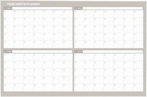 MasterVision - 36 x 48", Wall Calendar - White - USA Tool & Supply