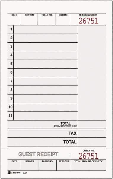 Adams Business Forms - 250 Sheet, 7-1/4 x 4-1/4", Guest Book - White - USA Tool & Supply