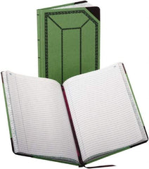 Boorum & Pease - 150 Sheet, 7-5/8 x 12-1/2", Record/Account Book - Green & Red - USA Tool & Supply