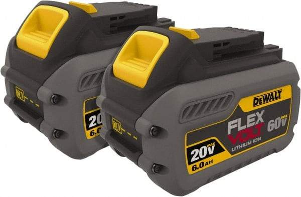 DeWALT - 60 Volt Lithium-Ion Power Tool Battery - 6 Ahr Capacity, 2 hr Charge Time, Series 20/60 FLEXVOLT - USA Tool & Supply