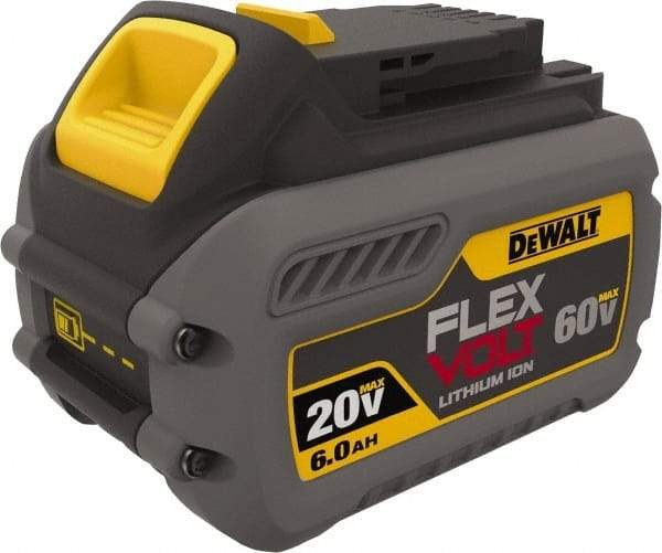 DeWALT - 60 Volt Lithium-Ion Power Tool Battery - 6 Ahr Capacity, 2 hr Charge Time, Series 20/60 FLEXVOLT - USA Tool & Supply