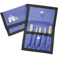 Made in USA - 5 Piece, 6mm Shank Burr Set - Multiple Head Shapes, Solid Carbide, 6° Included Angle - USA Tool & Supply