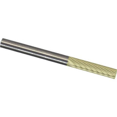 Made in USA - 3mm Cut Diam, 0.2362" Shank Diam, Cylinder Head Chipbreaker Cut Burr - Carbide, 12.7mm LOC, 50mm OAL - USA Tool & Supply
