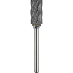 Made in USA - 9.5mm Cut Diam, 0.2362" Shank Diam, Cylinder Head Aluma Cut Burr - Carbide, 25mm LOC, 69mm OAL - USA Tool & Supply